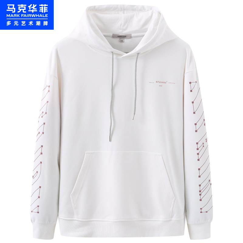 马克华菲男士卫衣2022秋季商场同款潮流字母印花休闲连帽卫衣男