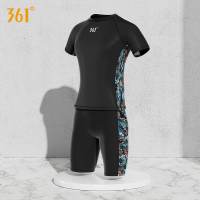 361游泳裤男士防尴尬平角泳衣男士大码五分泳裤套装速