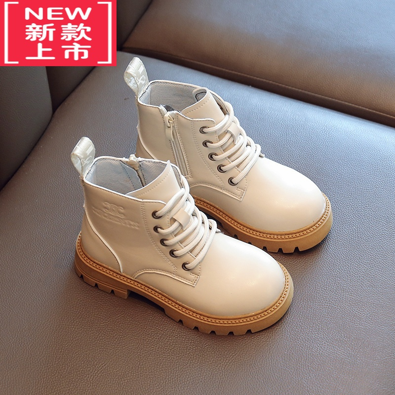可莉允女童马丁靴中大童单靴2022秋冬款洋气儿童靴子炸街小短靴男童皮靴