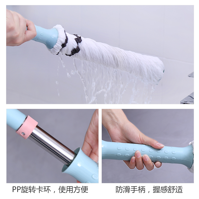 懒人免手洗拖把家用客厅旋转拧干地拖自拧水棉线拖布创意挤水托把高清大图