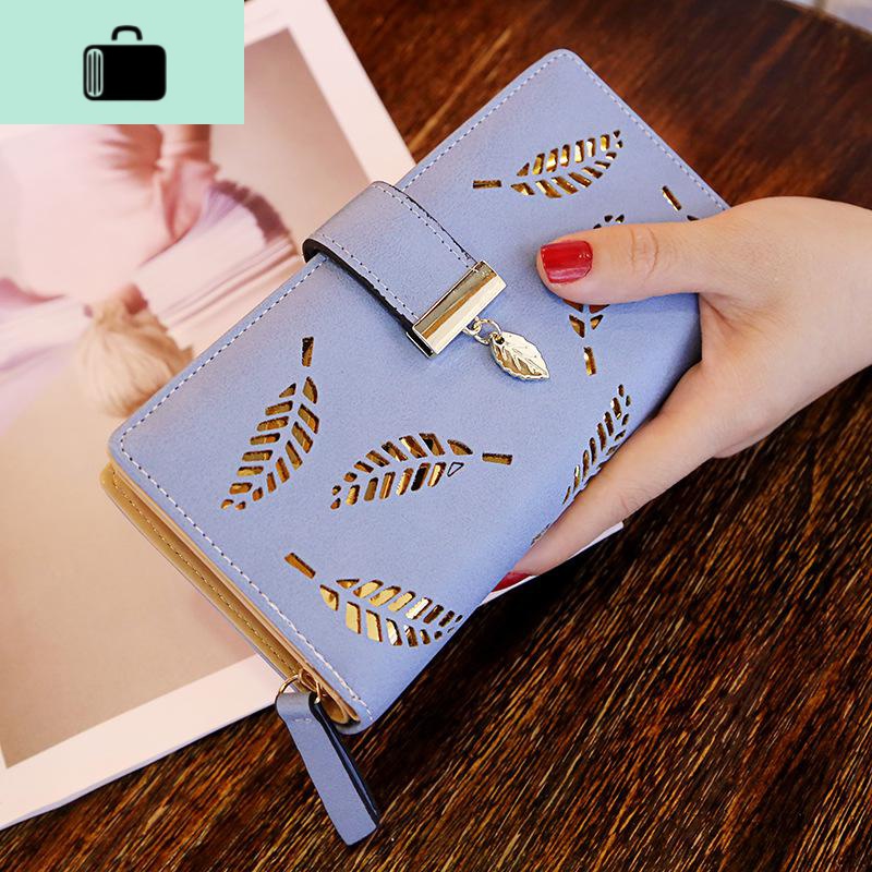 2019新款长款钱包女长款镂空皮带扣拉链钱包大容量女士皮夹零钱包NEWLAKE高清大图