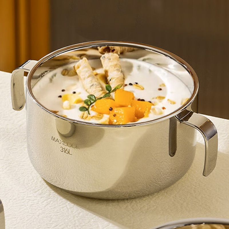 MAXCOOK美厨碗650ml不锈钢双层隔热MCWA4225高清大图