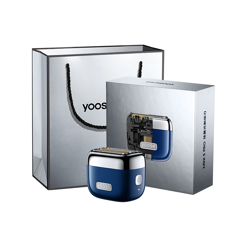 有色(yoose)剃须刀便携往复式5刀合金电动刮胡刀迷你 男士新年礼物生日送男友老公胡须刀 MINI 5 PRO 午夜蓝