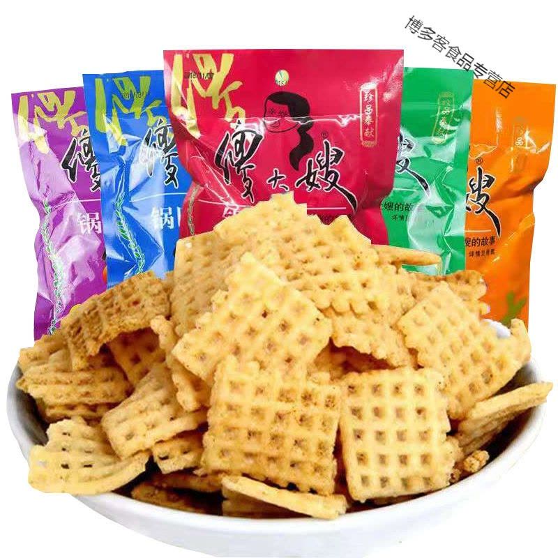 锅巴86g*3/10包8090后小时候怀旧零食烧烤麻辣锅巴多省图片