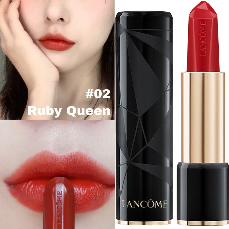 兰蔻(LANCOME)黑管宝石口红 02#鸽血色 菁纯丝绒哑光唇膏3g 保湿滋润不易脱妆 不沾杯