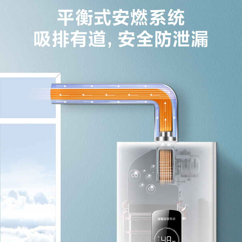 万家乐 12升热水器燃气热水器燃热 48°恒温平衡式家用热水器天然气 JSG24-12R2(12T)