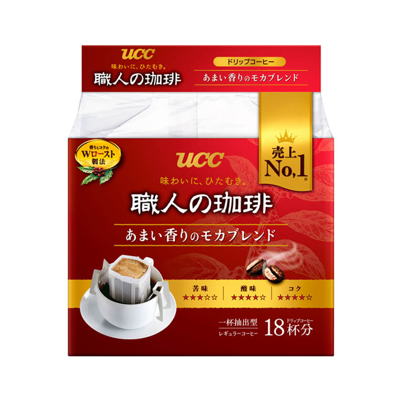 日本原装进口 UCC(悠诗诗)职人挂耳咖啡粉(醇香摩卡)126g/袋 滴滤速溶纯黑咖啡深厚浓郁18杯
