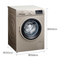 西门子（SIEMENS） XQG90-WM12P2639W 9公斤 变频 LED触摸屏 滚筒洗衣机（浅金色）