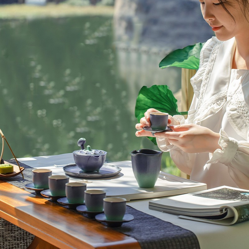 万仟堂(EDENUS) 夏荷成套 陶瓷高档茶具套装