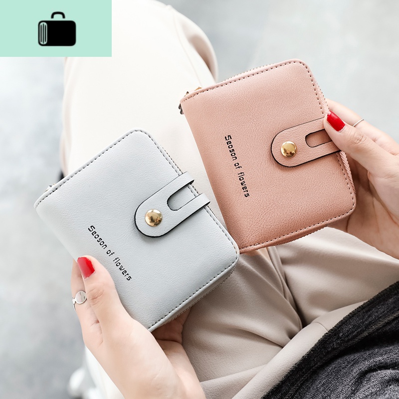 钱包女短款学生韩版可爱折叠2020新款小清新卡包钱包一体包女NEW LAKE高清大图