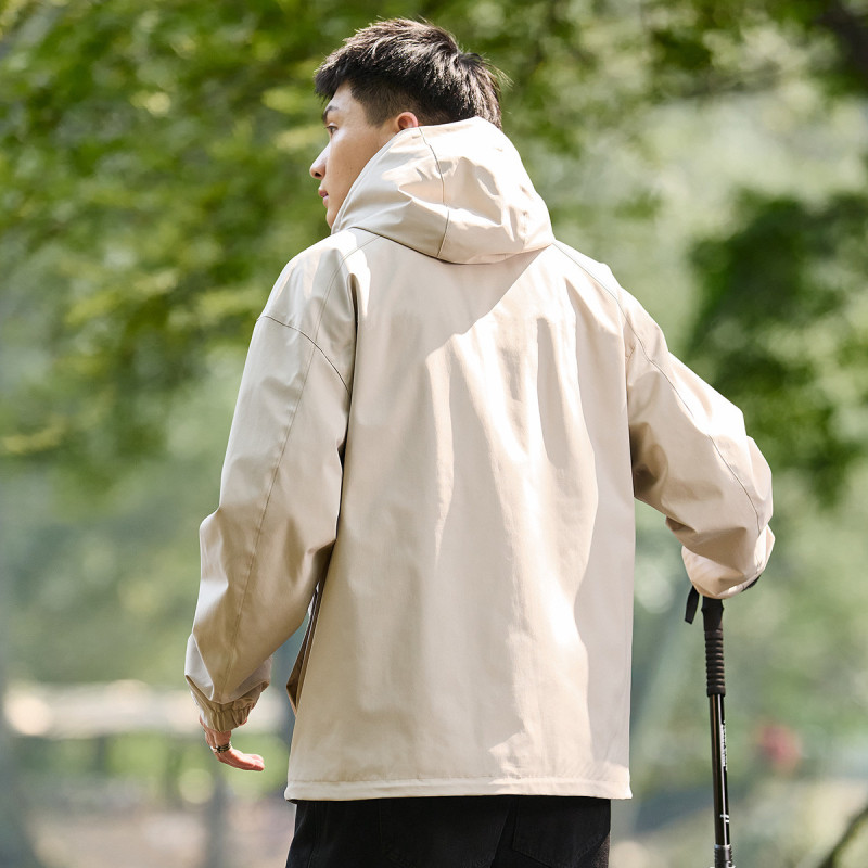 [1.5折价89元]唐狮外套男男士外套夹克外套男男连帽左胸小细节梭织外套男装秋款