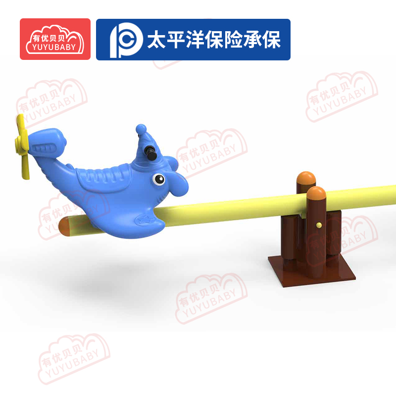 儿童户外游乐玩具跷跷板双人座卡通弹簧幼儿园海豚跷跷板高清大图
