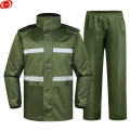 谋福 军绿色分体雨衣 抢险救援便携式雨衣套装JL01 分体套装 XL码