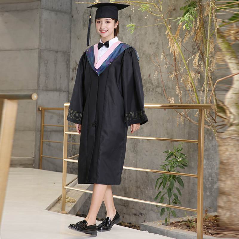 学士服文科学士服学士帽学士服学位服垂布毕业礼服演出服 学士服/医科白领/纸板帽/领结 S码90--100斤