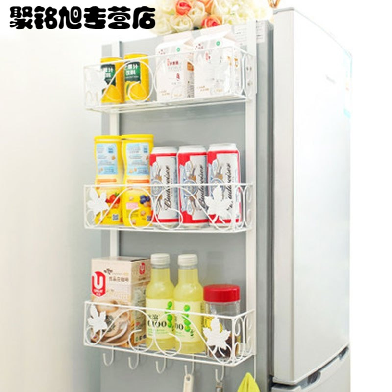 铁艺冰箱挂架侧壁挂冰箱架厨房置物架收纳架冰箱侧边味架多用多色多款多功能生活日用收纳用品时尚创意简约收纳层架