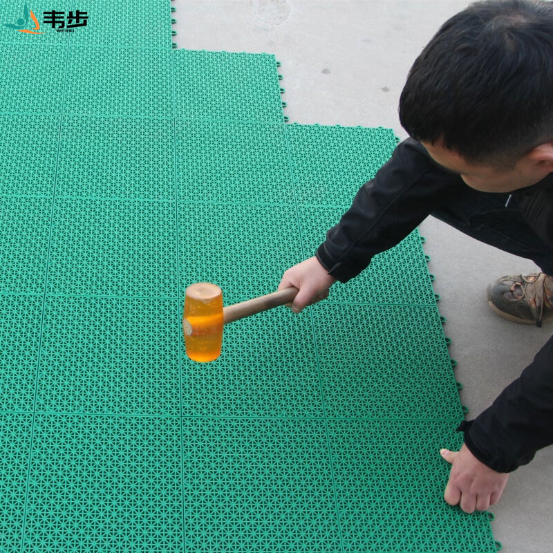 韦步悬浮地板幼儿园操场篮球场户外运动场地塑胶拼装地板高清大图
