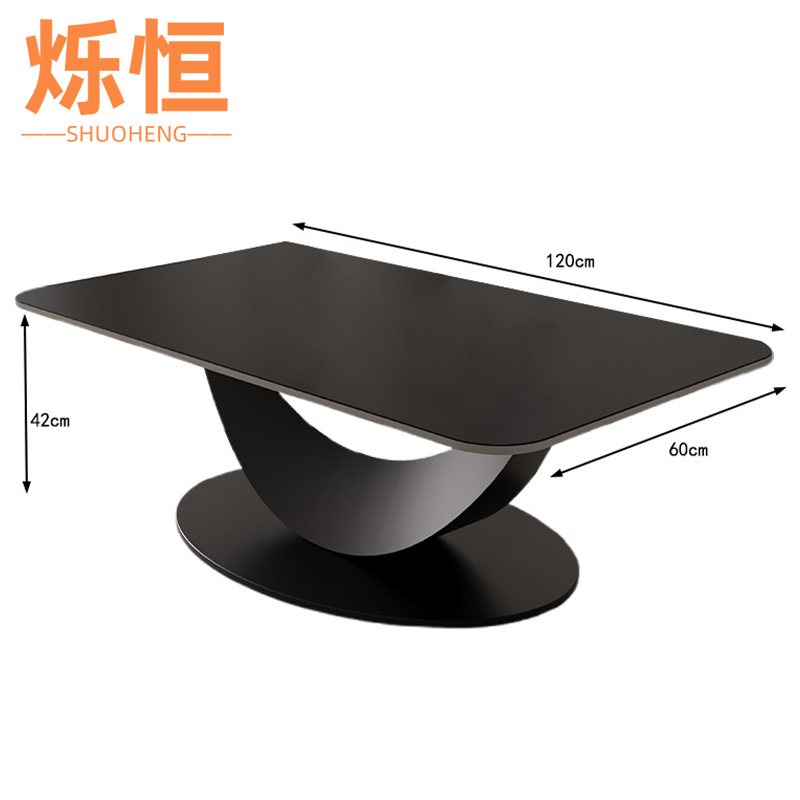 烁恒方桌黑色100*50*42cm张高清大图