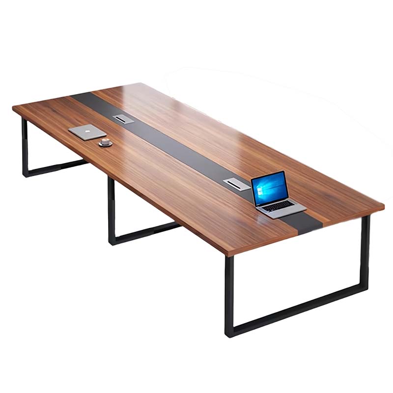 鑫升顺简约现代会议桌长桌办公家具工作台会议室长条桌办公桌椅组合2.4*1.2(米)高清大图