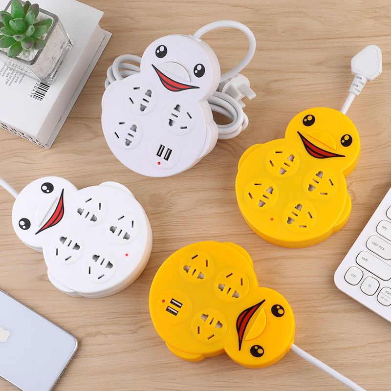 白色不带USB 转换器0.2厘米 带线插座接线板面板多孔安全宿舍学生爬墙USB智能手机快充电家用