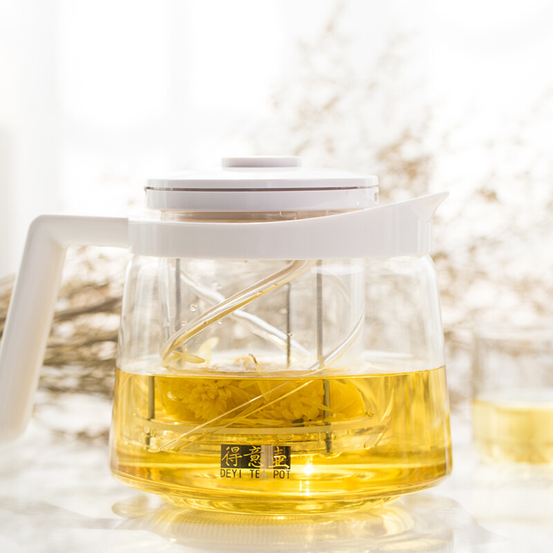 恒福 TEA MiLL 得意壶 飘逸杯飘逸壶玻璃壶茶壶茶具 花茶壶旋转式过滤茶渣 (单壶不包括杯子)高清大图