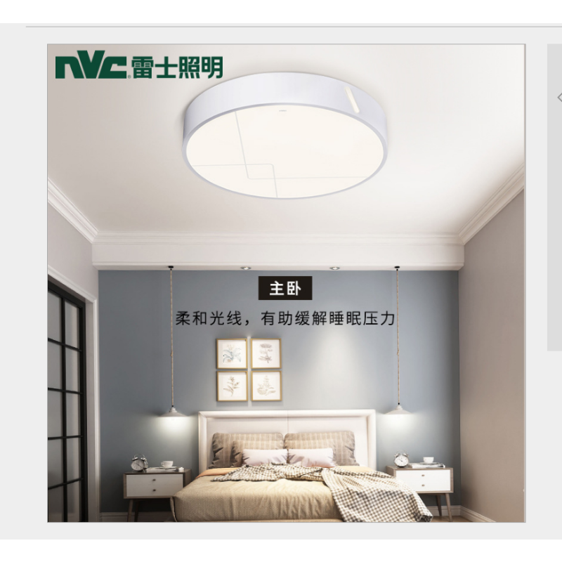 雷士LSYXWJ24DJ照明LED吸顶灯 现代简约客厅灯卧室灯餐厅遥控调光调色房间灯 圆形24W遥控无极调光