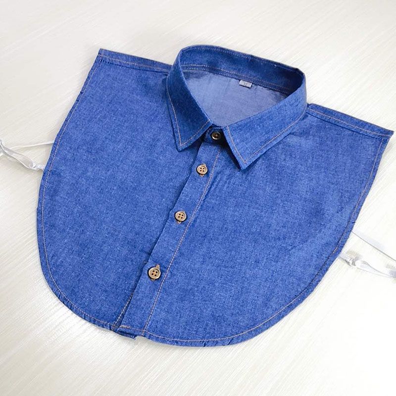 正装版青少年版假领子男衬衫领男士衬衣领110斤到200斤纯白色抗皱牛仔