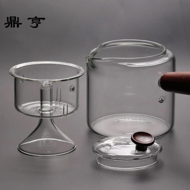 鼎亨 侧把煮茶壶耐高温玻璃蒸茶器家用蒸汽壶花茶黑茶普洱泡茶壶