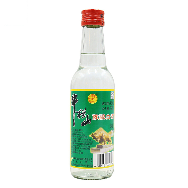牛栏山百年二锅头陈酿白酒 小白牛 42度265ml 整箱20瓶装