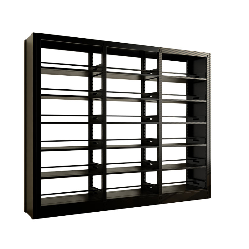 臻远ZY4072618 钢制书架资料架 双面6层一列三组黑色 2800*450*2000mm