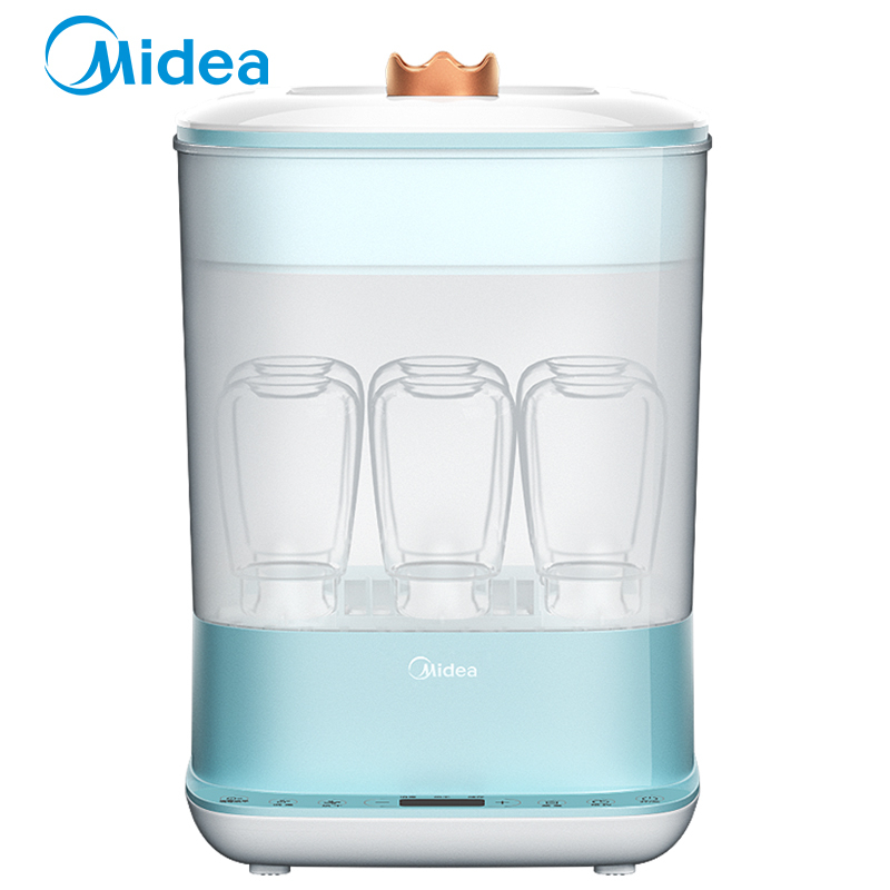 美的(Midea)婴儿宝宝奶瓶消毒带烘干器消毒锅柜机煮锅收纳箱盒蒸汽消毒MYXE203皇冠蓝精灵