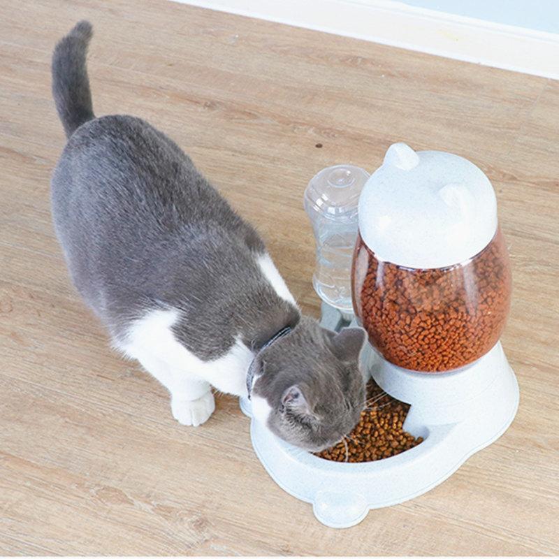 简易粉(送瓶) 猫咪喂食器自动饮水机猫食碗宠物饮水器不湿嘴双碗狗盆狗碗防打翻