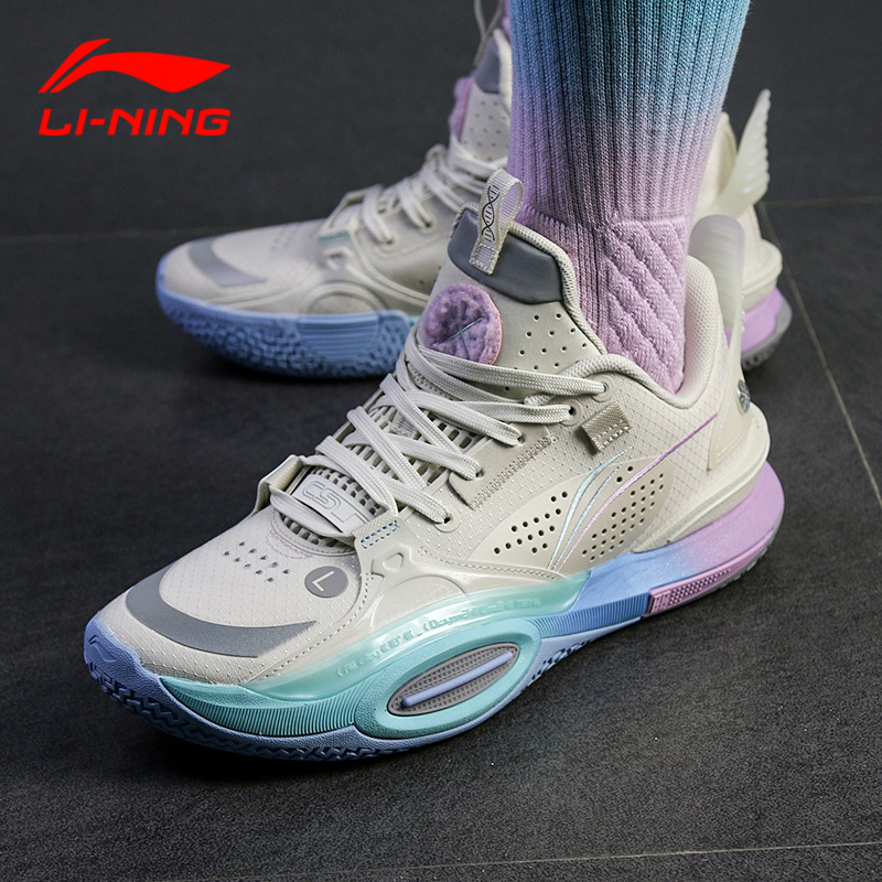 李宁全城10篮球鞋男鞋棉花糖新款韦德之道低帮实战运动鞋abas009