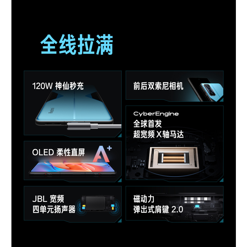 Redmi K50 电竞版 冰斩 12GB+128GB 全新一代骁龙8 120W神仙秒充 4700mAh大电量 冷血旗舰 5G智能电竞手机