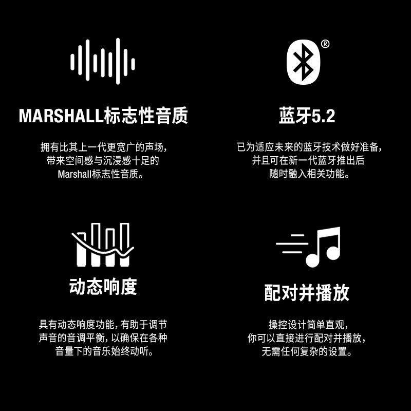 马歇尔(Marshall)ACTON III 音箱3代无线蓝牙摇滚家用重低音音响 黑色音响图片