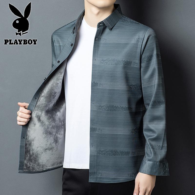 花花公子新款高品质款冬季保暖加绒衬衫_304高清大图