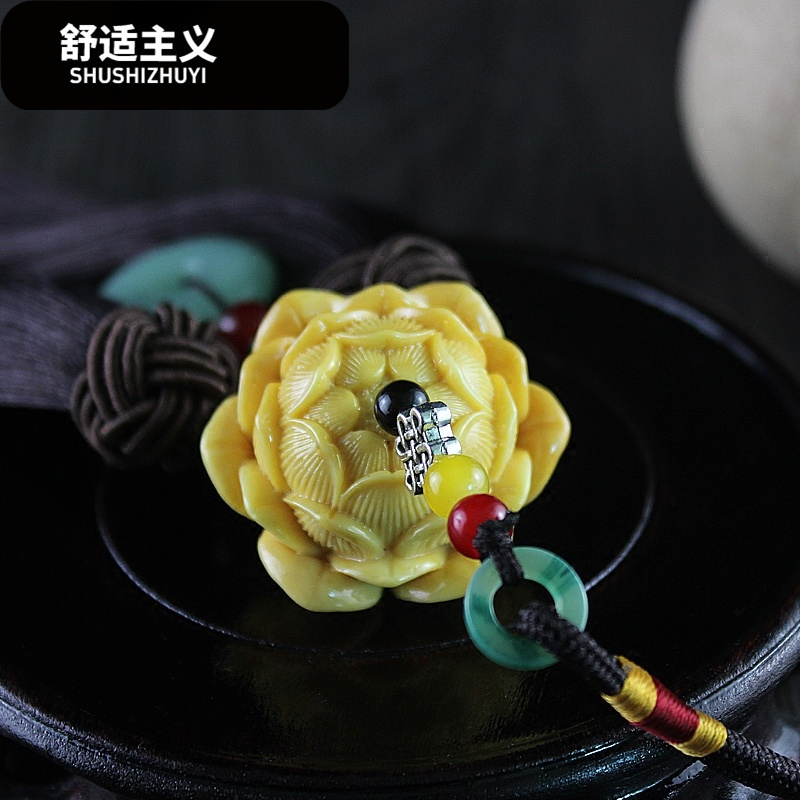汽车挂件车内饰高档男女朱砂莲花保平安符坠车载挂饰摆件用品