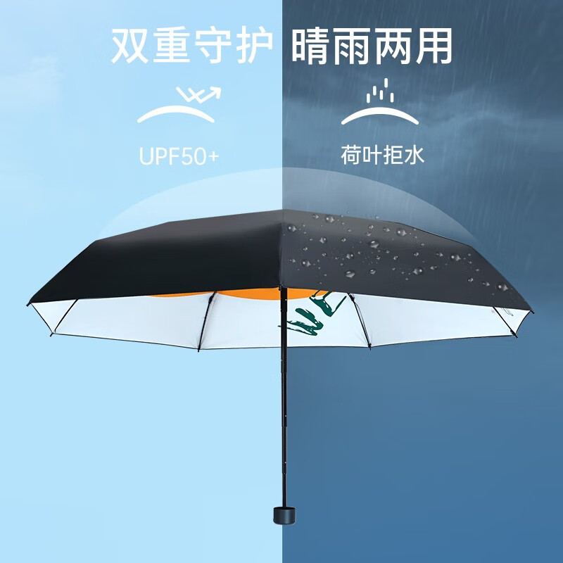 红叶(HONG Ye) 五折印花黑胶偶遇伞3561高清大图
