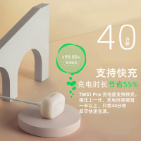 漫步者真无线蓝牙耳机入耳式单双耳降噪华为苹果小米通用送游戏机耳机套TWS1Pro 云白色