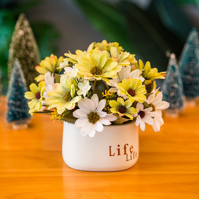 小清新室内客厅仿闪电客真假花束玫瑰摆件餐桌茶几装饰塑料干花盆栽植物青色绿色荷兰菊life报价 参数 图片 视频 怎么样 问答 苏宁易购