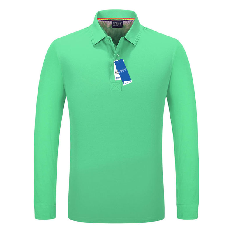 安居先森1358陶瓷纤维防紫外线透气清爽长袖polo衫男女同款 水晶绿色s