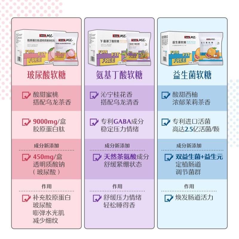 Swisse斯维诗益生菌软糖0糖益生元益生菌大人调理肠胃[2盒装加赠维C+锌泡腾片]西柚茉莉味2.5g*60粒*2