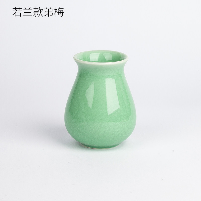 中国风陶瓷多功能笔筒学生桌面复古创意文具收纳盒可爱简约大容量圆形毛笔筒笔桶办公桌摆件女ins时尚 三维工匠 若兰款弟梅高清大图