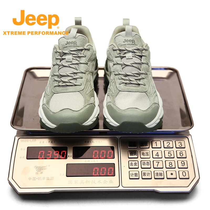 Jeep/吉普春夏户外气垫跑步鞋男士轻便透气登山徒步鞋防滑休闲鞋
