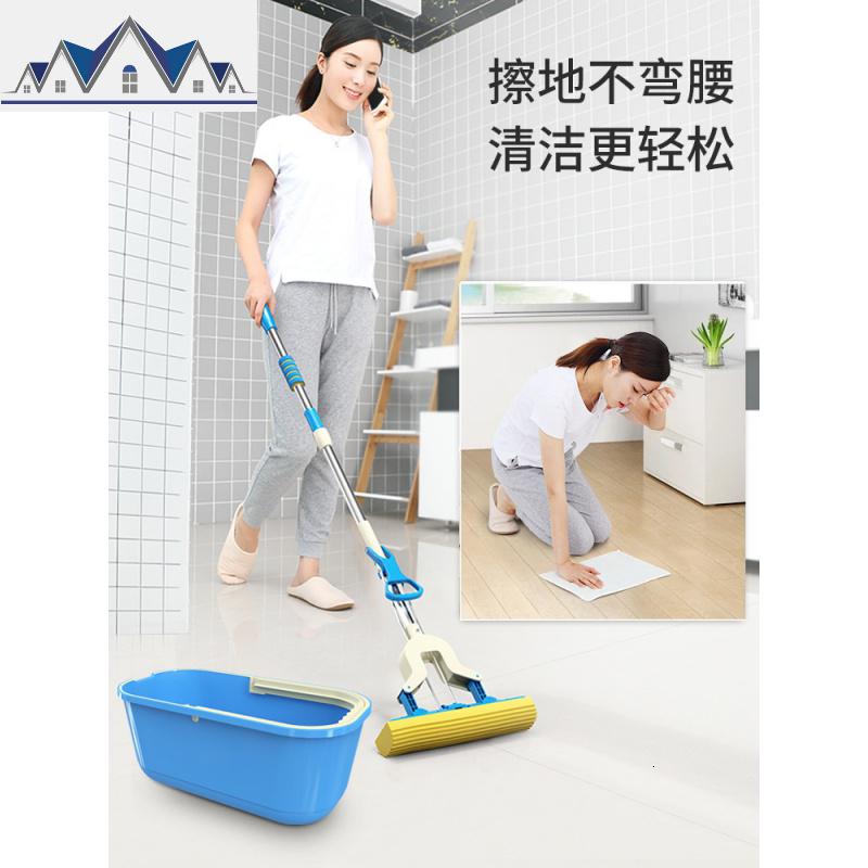 吸水海绵拖把旋转免手洗干湿两用对折式家用胶棉拖把头地拖把桶 三维工匠高清大图