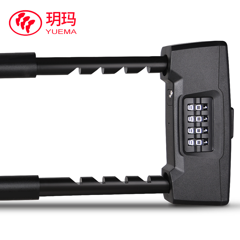 玥玛 玻璃门密码锁抗剪U形锁双开玻璃门锁WMMBL901