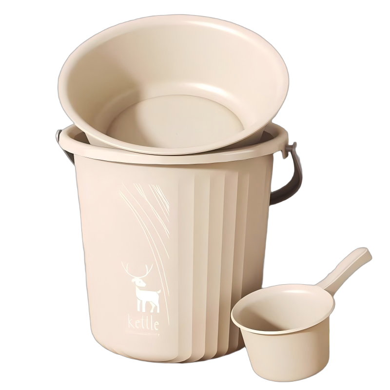 直隶旺牌 加厚大号水桶家用带盖学生宿舍手提洗澡桶塑料桶泡脚圆形桶储水桶 个高清大图