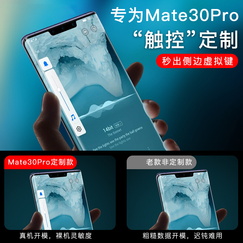轻万适用华为mate30pro钢化膜全屏曲面mate30Epro5g版高清透明防摔贴膜huawei手机保护膜全玻璃高清大图