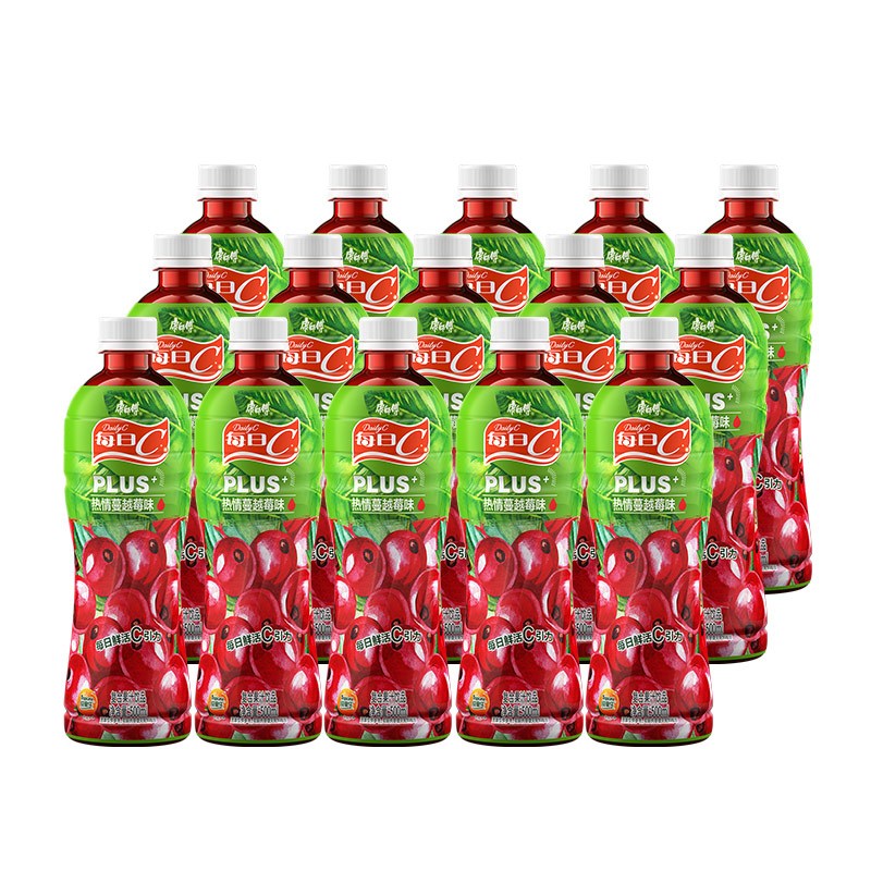 康师傅 每日Cplus 热情蔓越莓味500ml*15瓶 整箱装