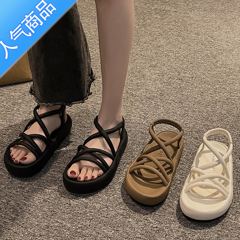 SUNTEK罗马时装高级感凉鞋女2023年夏季新款配裙子仙女风厚底百搭沙滩年高清大图