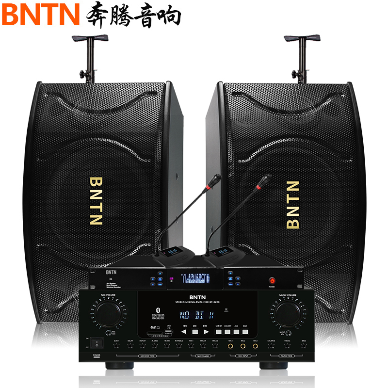 奔腾(BNTN)家庭影院KTV音响全套装会议室音响功放包房壁挂音箱无线鹅颈话筒卡拉OK蓝牙功放8200配BTK12音箱